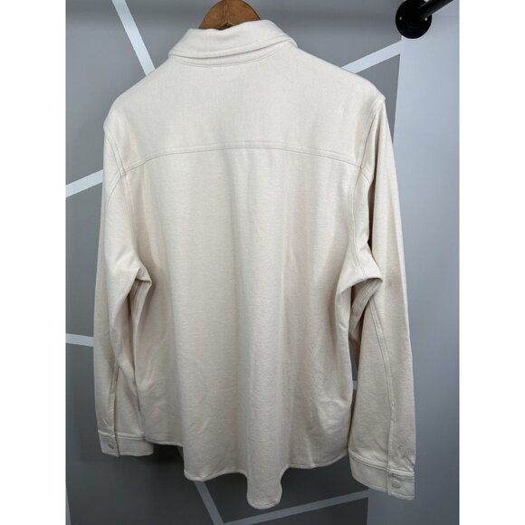 NWT Report Collection Twill Overshirt Men’s XL Cream Long Sleeve Full Snap - Picture 2 of 15